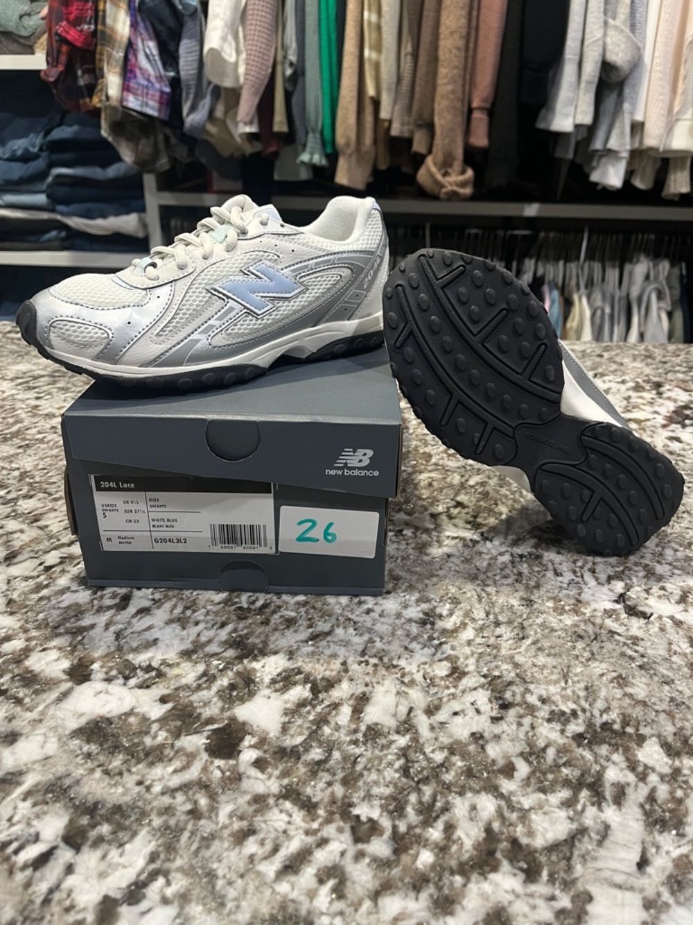New Balance 204L White Oxford Blue 5Y/6.5W - Picture 8 of 8